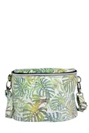 Torebki damskie - Zielona skórzana listonoszka biodrówka kwiaty - miniaturka - grafika 1