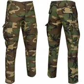 Spodnie męskie - Spodnie Wojskowe Bojówki BDU Mil-Tec Straight Cut - Woodland XS - miniaturka - grafika 1