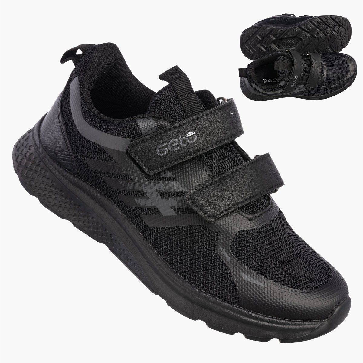 Buty Chłopięce Sneakersy Czarne Na Rzepy Sportowe Materiałowe A-521 Czarny 35