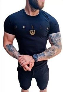 Koszulka męska czarno-złota logo Furia - Koszulki męskie - miniaturka - grafika 1