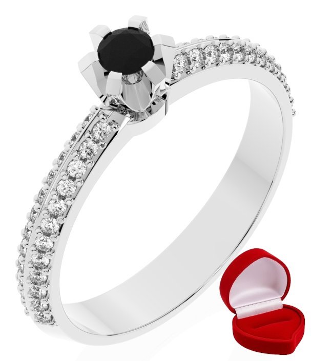 ZŁOTY PIERŚCIONEK ZARĘCZYNOWY 585 14k BRYLANT CZ. 0,09 ct BIAŁE ZŁOTO R27