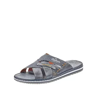 Rieker Klapki męskie wiosna/lato 21599, Niebieski Ocean Denim 14, 44 EU - Klapki i japonki męskie - miniaturka - grafika 1