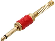 Kable - 1233# Wtyk jack 6,3 mono złoty hq czer - miniaturka - grafika 1