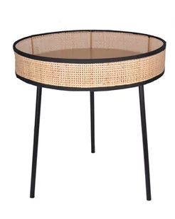 Stolik metalowo rattanowy mały - Ławy i stoliki kawowe - miniaturka - grafika 1