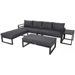 HOME &amp; GARDEN Narożnik ogrodowy aluminiowy Mediolan Grey / Grey Melange 130239 - Meble ogrodowe - miniaturka - grafika 1