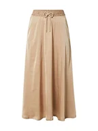 Spódnice - Spódnica damska Urban Classics Satin Midi Skirt damska, beżowy, XS - miniaturka - grafika 1