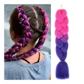 Biżuteria dla dzieci - Syntetyczne Włosy Kolorowe 120 Cm Gęste Ombre Wls50 - miniaturka - grafika 1