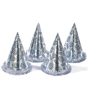 Czapki damskie - Srebrna czapka imprezowa"Bonne Annee" francuski - miniaturka - grafika 1