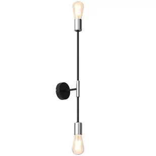 Luminex Flame 3908 lampa wisząca zwis 2x60W E27 czarna/chromowana - Lampy sufitowe - miniaturka - grafika 1