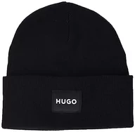 Czapki męskie - HUGO Czapka męska Xevon Beanie, czarny (Black1), jeden rozmiar - miniaturka - grafika 1