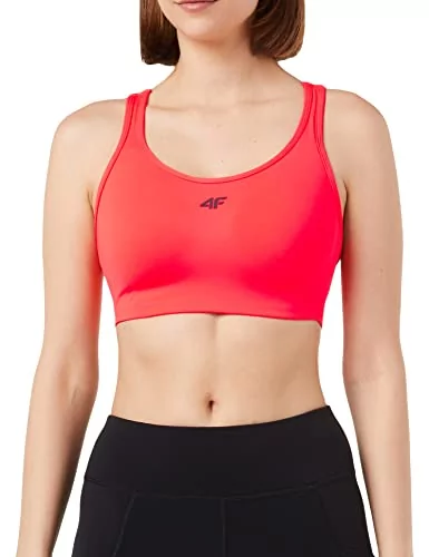 4F Sport Biustonosz damski, Neon Red, XL