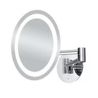 Lustra - Nimco Lusterka kosmetyczne - Lustro kosmetyczne naścienne z oświetleniem LED, chrom ZK 20165-26 - miniaturka - grafika 1