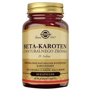 Solgar Naturalny Beta-karoten 7 mg kapsułki - Włosy, skóra, paznokcie - miniaturka - grafika 1
