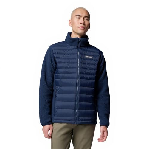 Columbia Męska kurtka hybrydowa Juniper Peak, kurtka puchowa Collegiate Navy, S