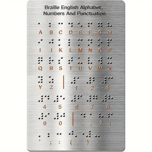 TEMU Łatwa w użyciu tablica do nauki braille'a - Stal spawana, podniesione punkty dla dotyku, idealne do szkół i użytku domowego, zawiera alfabet - Rękodzieło - miniaturka - grafika 1