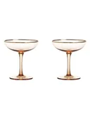 Kieliszki - Kieliszki Coupe w kolorze szampańskiego różu zestaw 2 sztuk - &klevering - miniaturka - grafika 1
