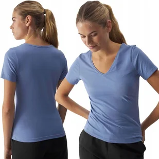 Koszulka Damska 4F T-shirt Bluzka Bawełniana Dekolt w Serek F1649-32S-XL - Bluzki damskie - miniaturka - grafika 1