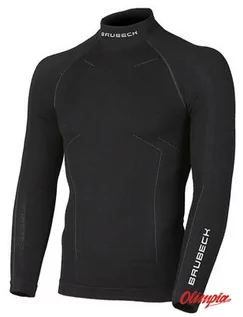 Bluzy sportowe męskie - Bluza termoaktywna Brubeck Extreme Wool LS11920 męska czarna - grafika 1
