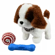 Zabawki interaktywne dla dzieci - PIESEK NA BATERIE INTERAKTYWNA MASKOTKA PIES CHODZI SZCZEKA MERDA OGONEM - miniaturka - grafika 1