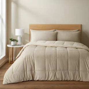 Kremowa narzuta pikowana z mikropluszu na łóżko dwuosobowe 200x220 cm Cosy Cord – Catherine Lansfield - Narzuty - miniaturka - grafika 1