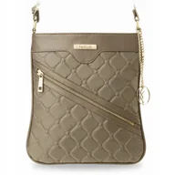 Torebki damskie - Listonoszka Damska Torebka Pikowana Beżowy Torba Crossbody Raportówka - miniaturka - grafika 1