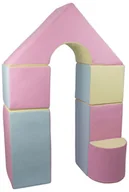 Klocki - mini zamek 6 dużych klocków piankowych do zabawy żłobków przedszkoli (Pastel róż, pastel niebieski, pastel żółty) - miniaturka - grafika 1