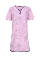 Piżamy damskie - KOSZULA NOCNA DAMSKA L KRÓTKI RĘKAW BAWEŁNIANA NA LATO WYGODNA RÓŻOWA - miniaturka - grafika 1