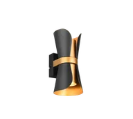 Lampy ścienne - COAT 218600280 elegancki nowoczesny kinkiet czarny / zloty 2xGU10 światło góra dół - miniaturka - grafika 1