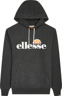 Bluzy męskie - ellesse bluza męska z kapturem GOTTERO - bluza, sweter, kaptur, długi rękaw, nadruk logo ciemnoszary S - miniaturka - grafika 1