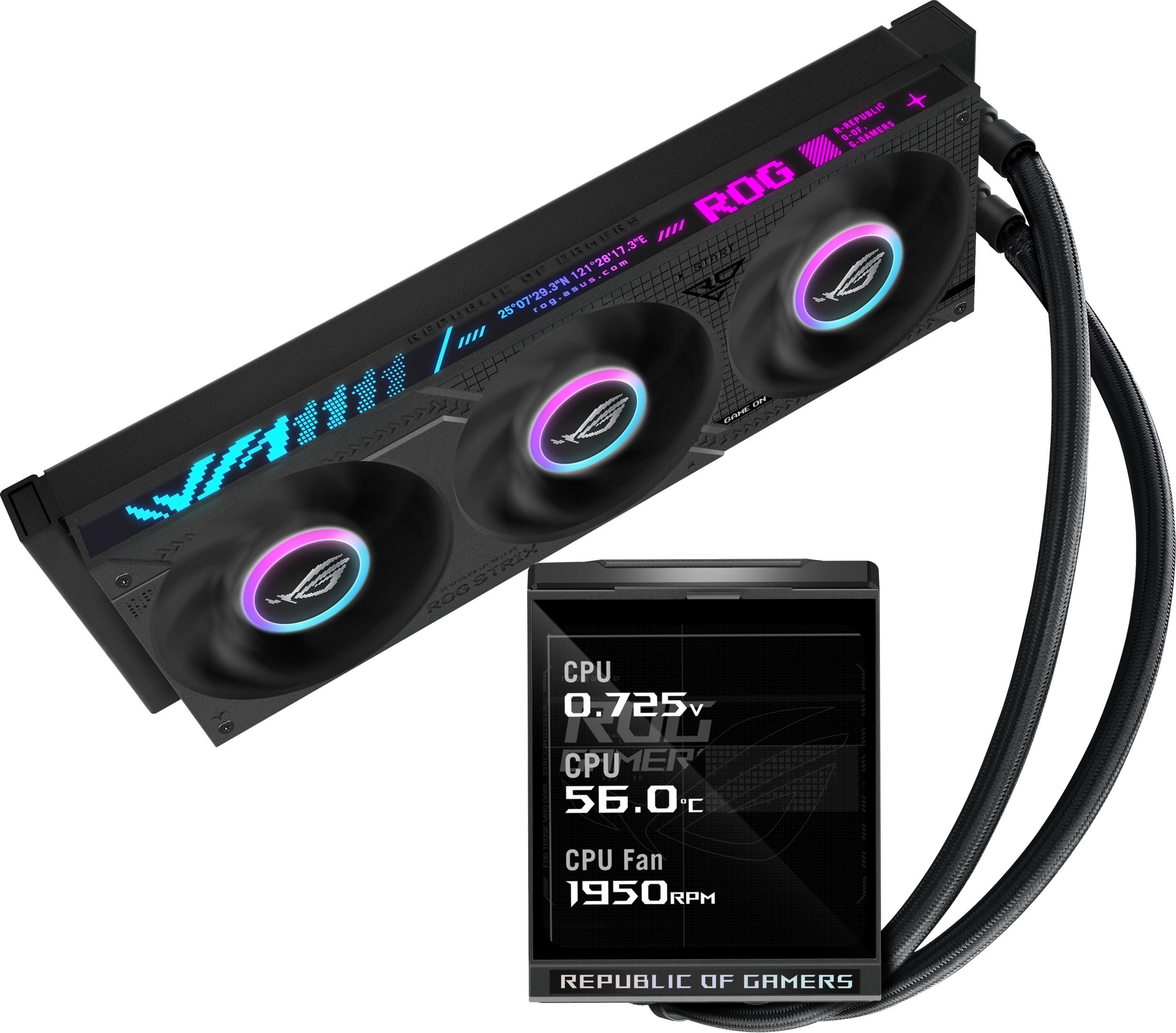 Chłodzenie wodne Asus ASUS ROG Strix LC IV 360 ARGB LCD Procesor Zestaw do chłodzenia płynami 12 cm Czarny 90RC01M1-B0EAY0