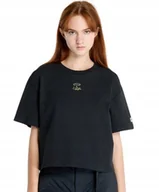 Bluzki damskie - COLUMBIA CZARNA BLUZKA Z KRÓTKIM RĘKAWEM Z NADRUKIEM M I1C - miniaturka - grafika 1