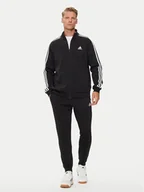 Dresy męskie - adidas Dres Basic 3-Stripes IJ6067 Czarny Regular Fit - miniaturka - grafika 1