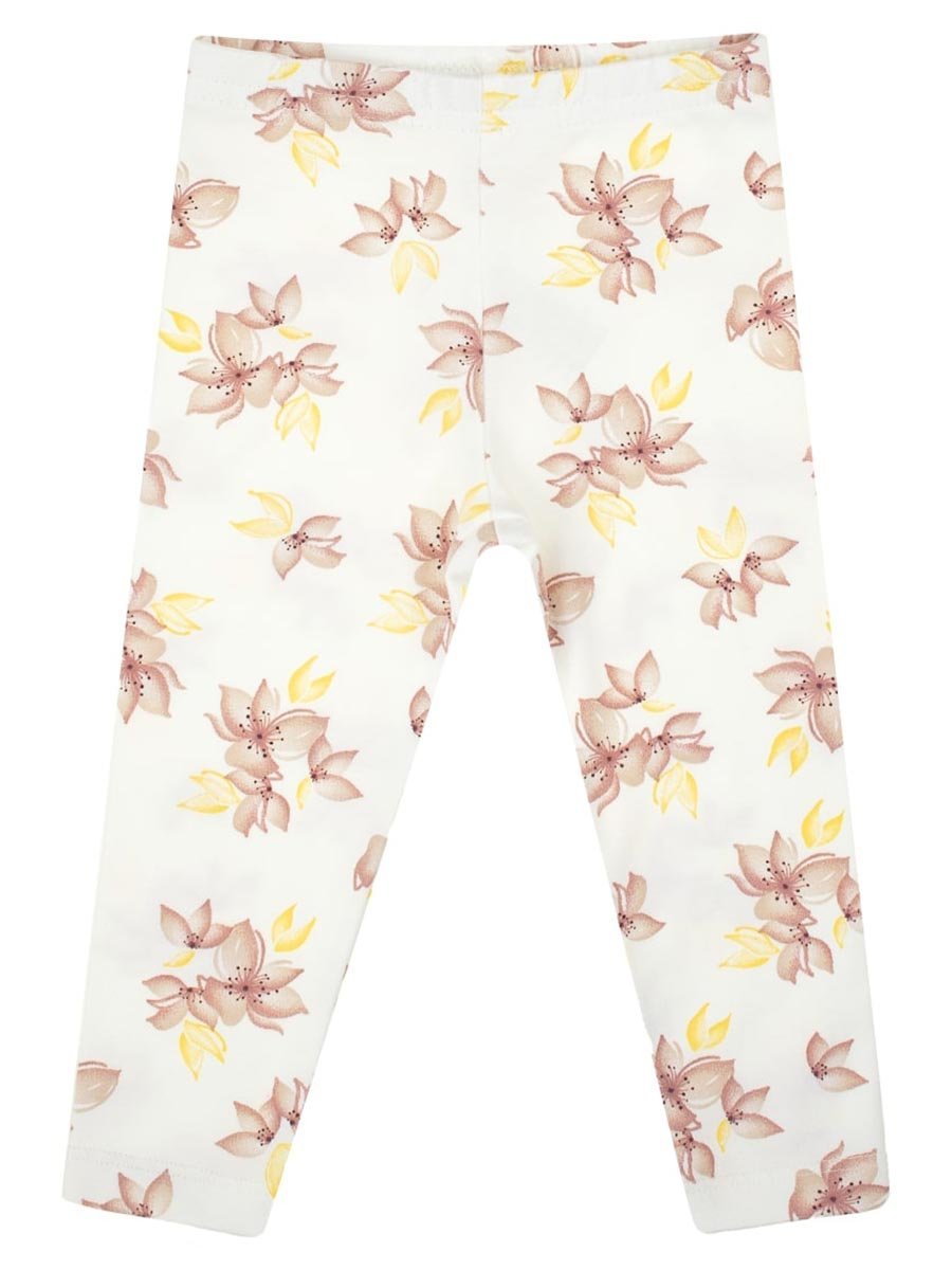 Dziewczęce Legginsy Kwiaty kremowy Nicol,r.122