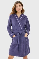 Szlafroki damskie - Damski krótki szlafrok LUISA L Fioletowy - miniaturka - grafika 1