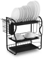 Suszarki do naczyń - Suszarka do naczyń, trzypoziomowa, Massido, 53x25x45 cm, czarny - miniaturka - grafika 1