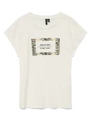 Koszulki i topy damskie - Vero Moda Koszulka w kolorze kremowym - miniaturka - grafika 1