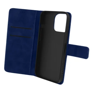 Etui Folio iPhone 14 Pro Max Podstawka wideo z matowym efektem Soft Touch Granatowe - Etui i futerały do telefonów - miniaturka - grafika 1