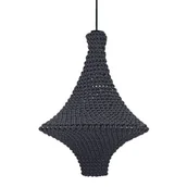 Lampy sufitowe - Szydełkowa lampa wisząca Alda 5111 Shilo regulowana bawełniana czarny - miniaturka - grafika 1