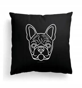 Foto Poduszka Czarna PIES BULDOG FRANCUSKI +IMIĘ - Poduszki dekoracyjne - miniaturka - grafika 1