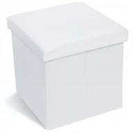Pufy i podnóżki - Tatkraft Blanc składany puf ze schowkiem - miniaturka - grafika 1