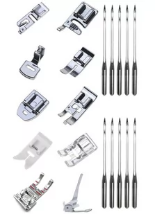 Zestaw akcesoriów krawieckich - stopki, igły - Akcesoria i części do maszyn do szycia - miniaturka - grafika 1