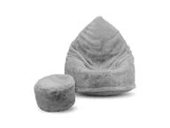 Pufy i podnóżki - Pufa sako XXXXL worek + gratis buny jasnoszara - miniaturka - grafika 1