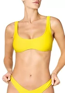 Stroje kąpielowe - goldenpoint Bikini damski kostium kąpielowy gorset prążkowany jednokolorowy, żółty, 70B - miniaturka - grafika 1