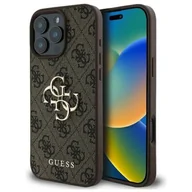 Etui i futerały do telefonów - Guess hardcase 4G Big Logo do iPhone 16 Pro Max Brązowy - miniaturka - grafika 1