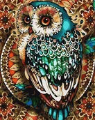 Malowanie po numerach - Artnapi 40x50cm Obraz Do Malowania Po Numerach Na Drewnianej Ramie - Sowa ornament 40x50 cm - miniaturka - grafika 1