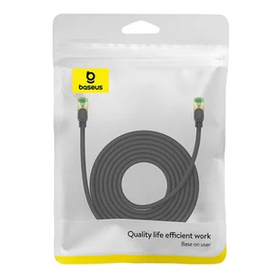 Kabel sieciowy w oplocie kat. 8 Baseus Ethernet RJ45, 40Gbps, 8m (czarny) - Kable miedziane - miniaturka - grafika 8