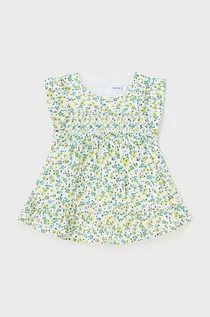 Bluzki dla dziewczynek - Mayoral bluzka bawełniana niemowlęca kolor zielony gładka - grafika 1
