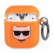 Akcesoria do słuchawek - Karl Lagerfeld KLA2UCHFO AirPods cover pomarańczowy/orange Choupette - miniaturka - grafika 1