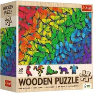 Puzzle - Puzzle drewniane 501 el. Tęczowe motyle Trefl - puzzle - miniaturka - grafika 1