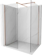Ścianki i drzwi prysznicowe - Mexen Kioto ścianka prysznicowa Walk-in 135 x 100 cm, transparent, miedź szczotkowana - 800-135-202-65-00-100 - miniaturka - grafika 1